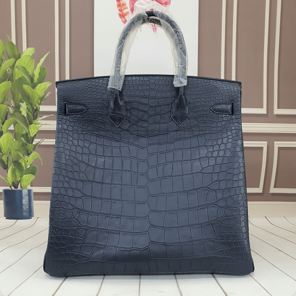 Genuine Crocodile Skin Leather 40cm Oversized  Padlock Business Handbags Office Bags