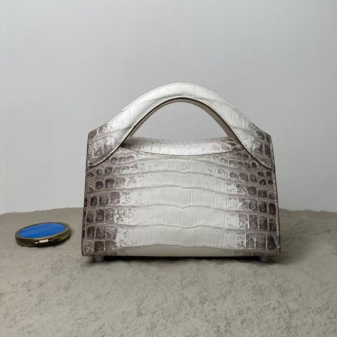 Genuine Himalaya Crocodile  Leather Top Handle Cross Body Bag For Women