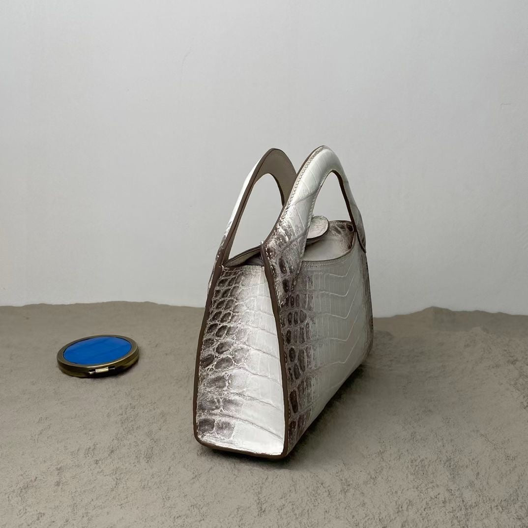 Genuine Himalaya Crocodile  Leather Top Handle Cross Body Bag For Women