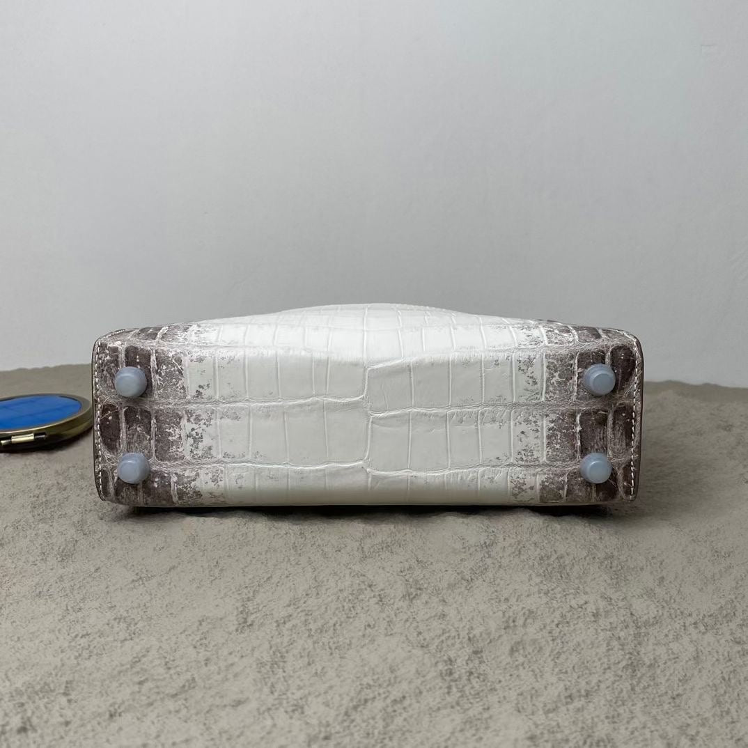 Genuine Himalaya Crocodile  Leather Top Handle Cross Body Bag For Women