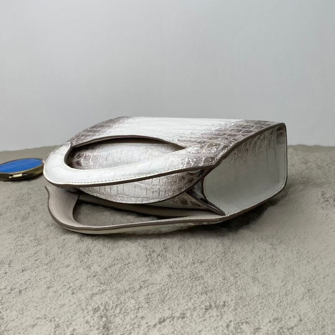 Genuine Himalaya Crocodile  Leather Top Handle Cross Body Bag For Women