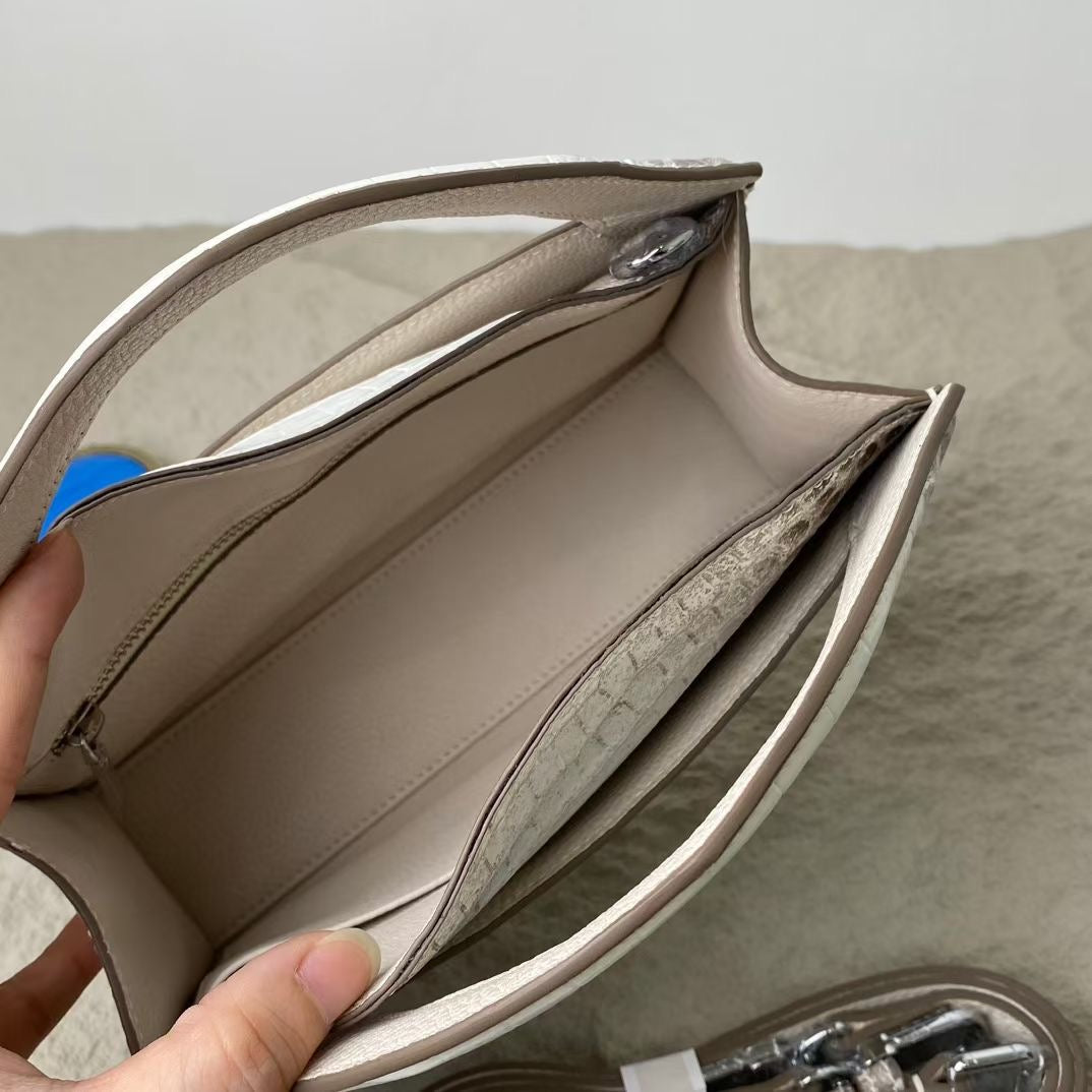 Genuine Himalaya Crocodile  Leather Top Handle Cross Body Bag For Women