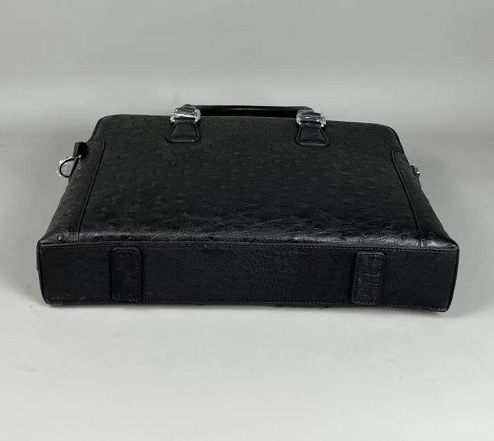 Genuine Ostrich Leather Briefcase Black