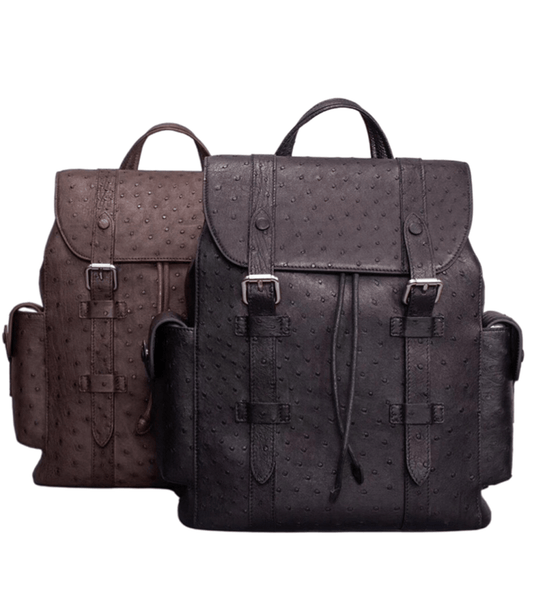 Genuine Ostrich Skin Leather Backpack