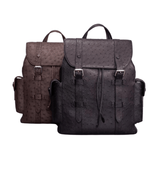 Genuine Ostrich Skin Leather Backpack