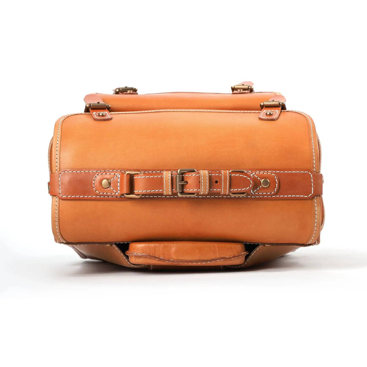 Genuine Vintage Vegetable Tanned Leather Check-In  Carry On Business Rolling Bag Rotate Universal Wheel 23 Inch Leather Business Trolley Bag