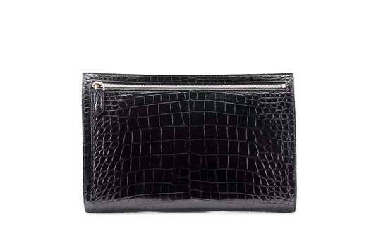 Luxury Mens Casual Business Clutch Bag Crocodile leather Zipper Envelope Long Wallet Slim Handbags Male Purse