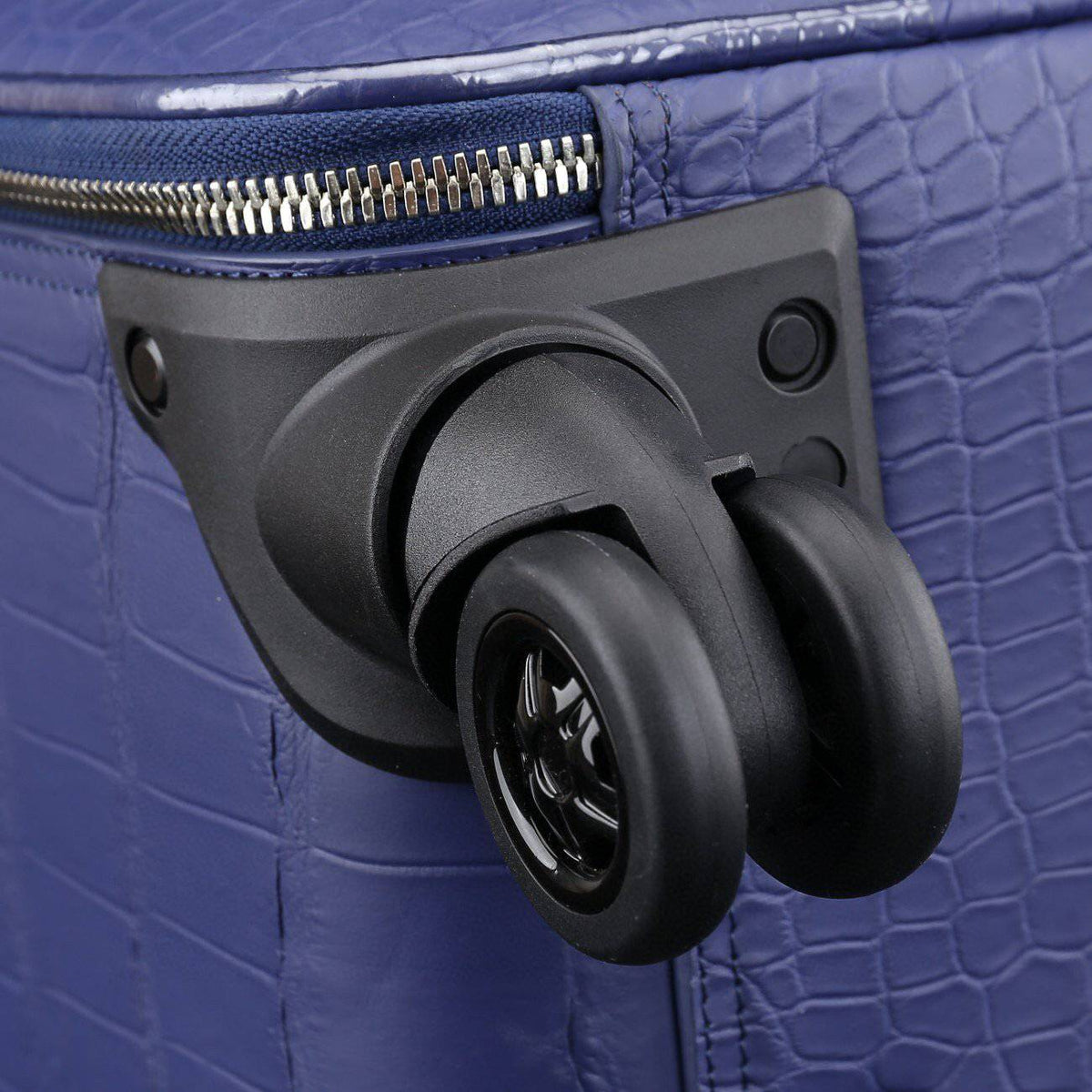 Matt Genuine Crocodile Leather Travel Carry On 20-Inch  Spinner Carry-on Suitcase Blue