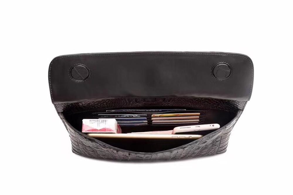 Men's Crocodile Bone Leather Business Clutch Wrist Bag Business Clutch Organizer Card Cash Holder