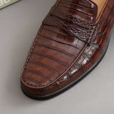 Men's  Crocodile Leather Slip-On Loafers