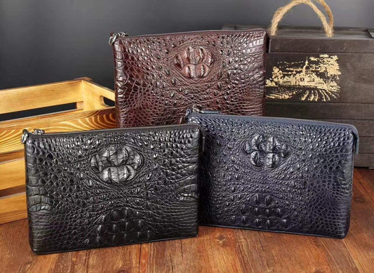 Men's Genuine Crocodile Leather Clutch Bag