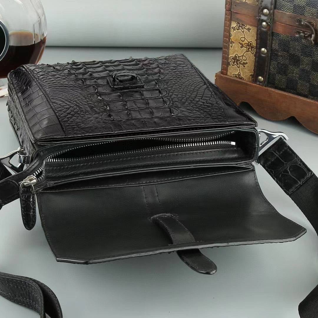 Men's Genuine Crocodile Leather Cross Body Bag