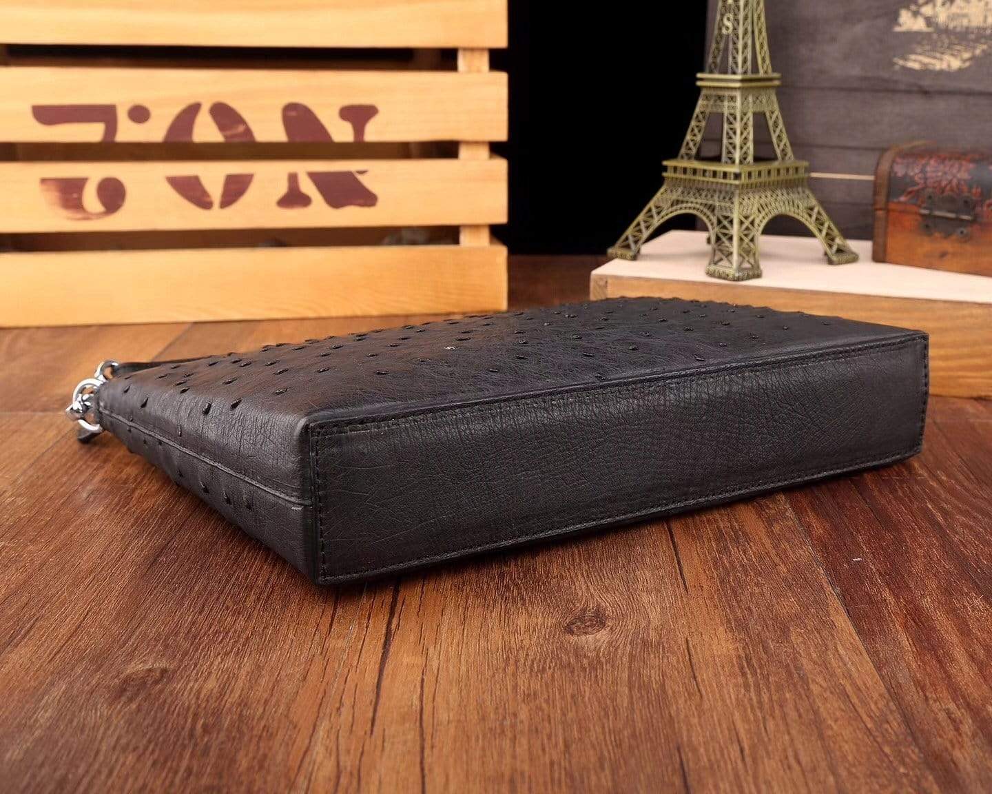 Men's Genuine Ostrich Leather Clutch Bag