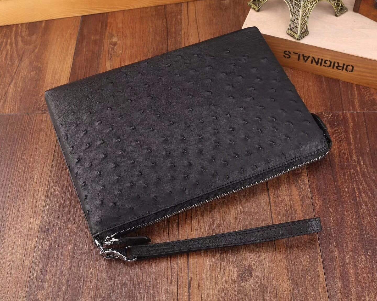 Men's Genuine Ostrich Leather Clutch Bag