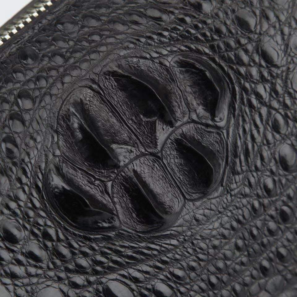 Mens Black Crocodile Leather  Handy Clutch Bag