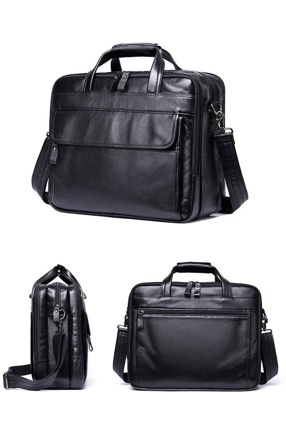 Mens Briefcase Leather Handbag 15' Laptop Buiness Messenger Shoulder Bag