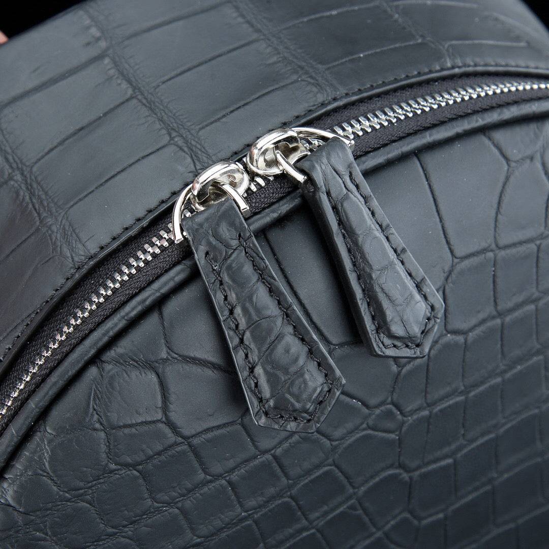 Large Matt Crocodile Leather Backpack