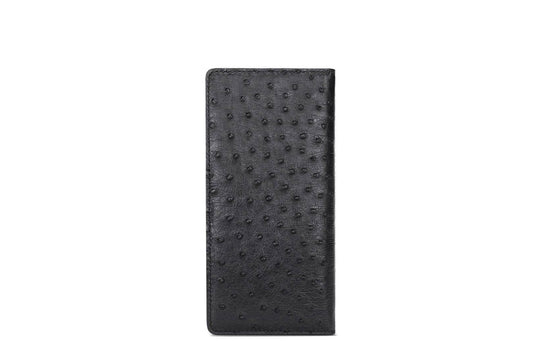 Mens Ostrich Leather Large Volumn Credit Card Clutch Wallet Bags