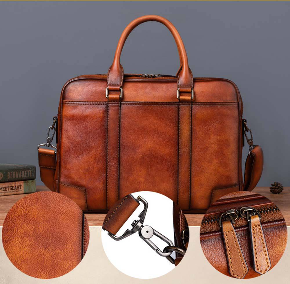 Mens valigetta vintage in pelle business borsa a spalla 2732