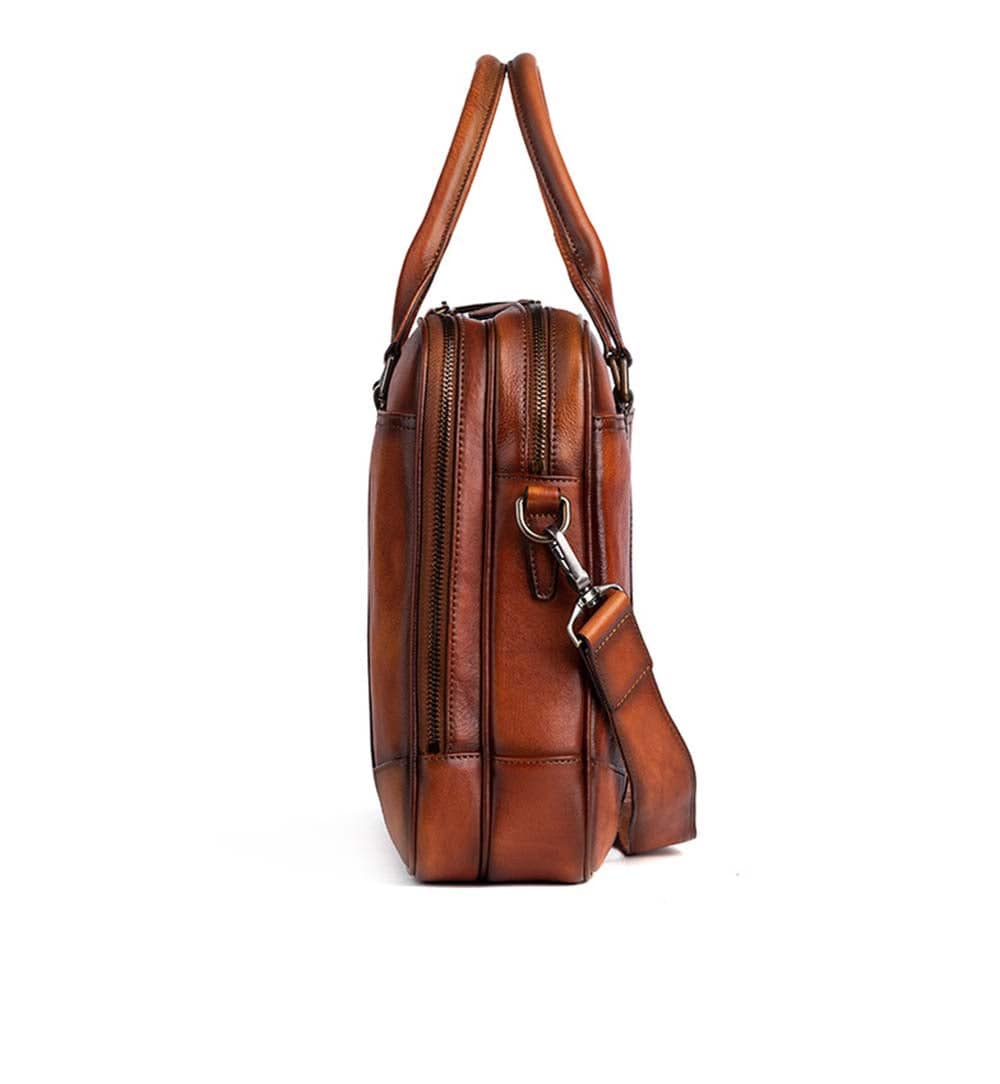Mens borsa da lavoro vintage in pelle, borsa a tracolla 2732