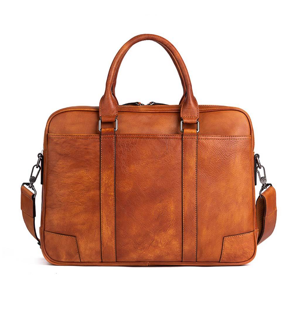 Cartella vintage in pelle da uomo con tracolla 2732