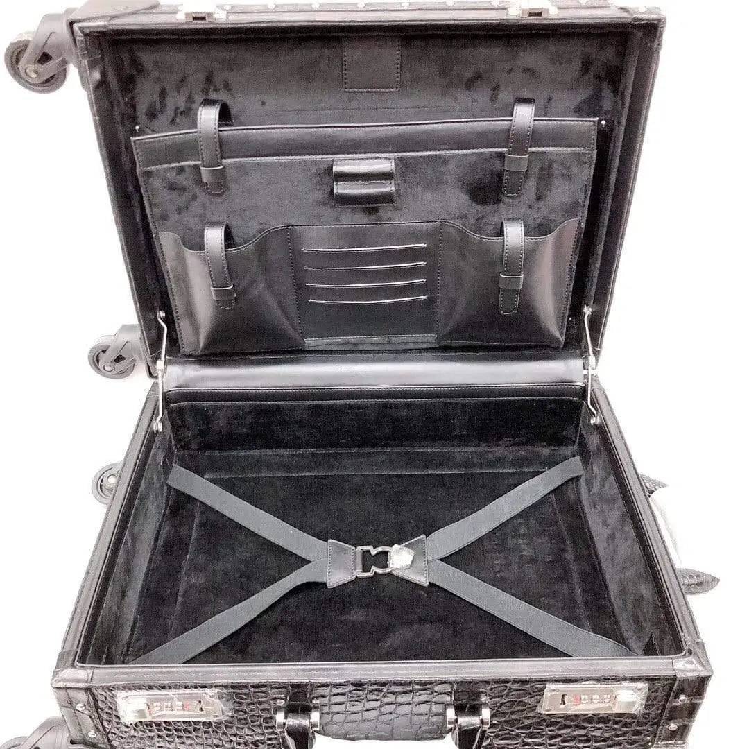 alt
Valigia trolley da viaggio in stile vintage, con ruote universali, valigia a traino a scatola