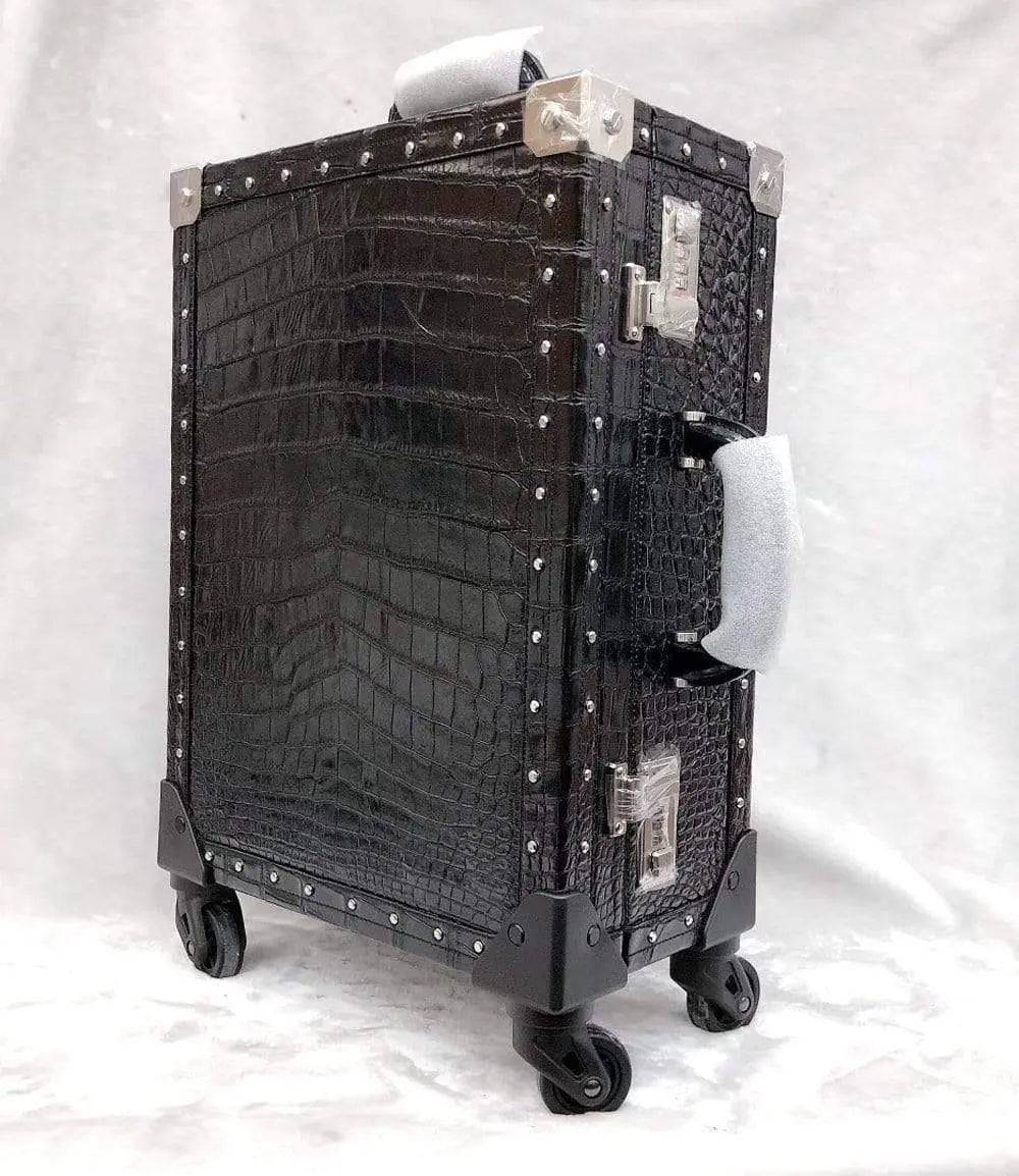 Valigia trolley vintage, borsa da viaggio rigida con ruote universali, valigia con maniglia estraibile
