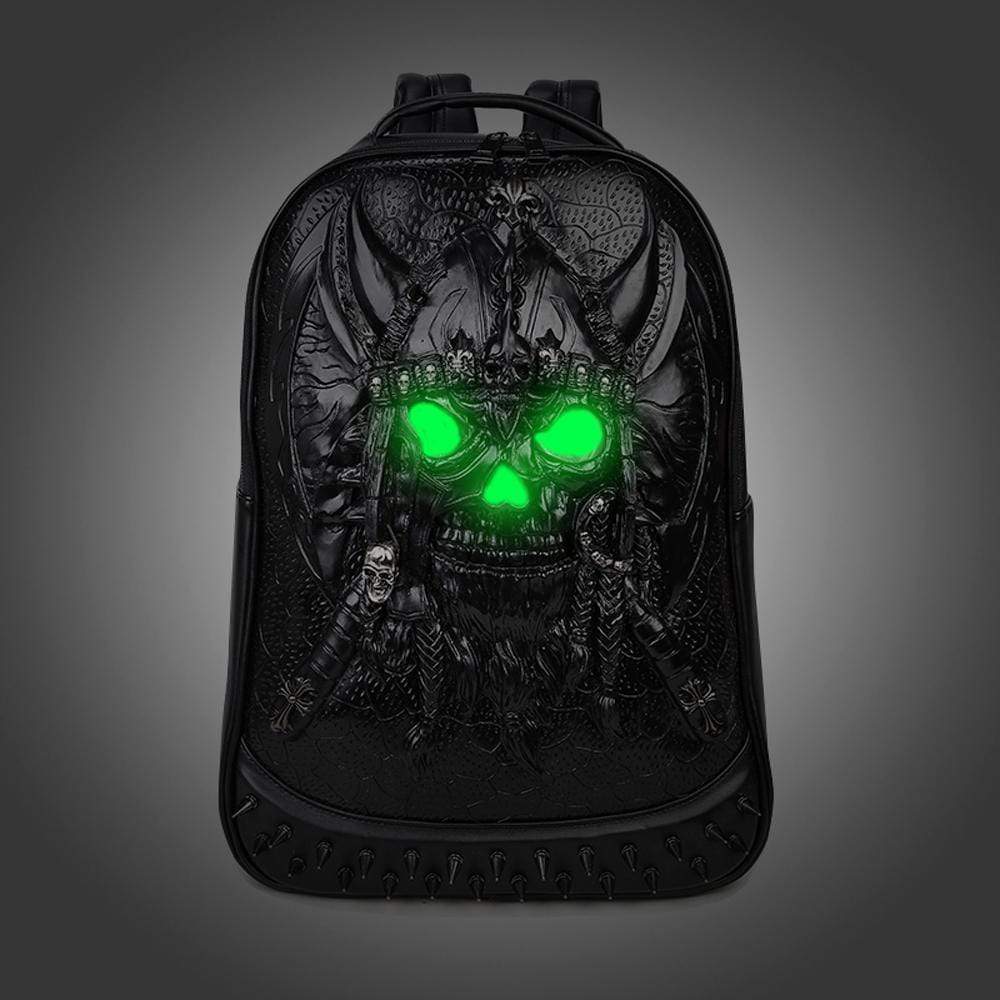 3D Backpack Unisex Ghost Skull Backpack Glow In The Dark Fashion Rivets Large Capacity Laptop Travel Backpack With Hat