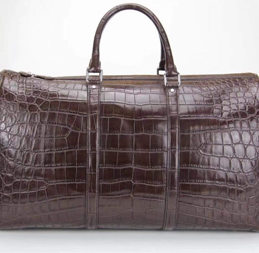 Preorder Genuine Siamese  Crocodile Belly Leather Travel Bag