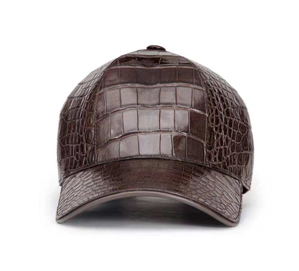 Rossie Viren Crocodile Belly Leather Strap back Baseball Cap