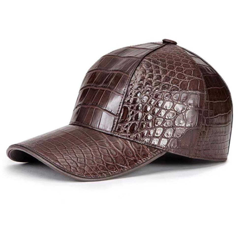 Rossie Viren Crocodile Belly Leather Strap back Baseball Cap