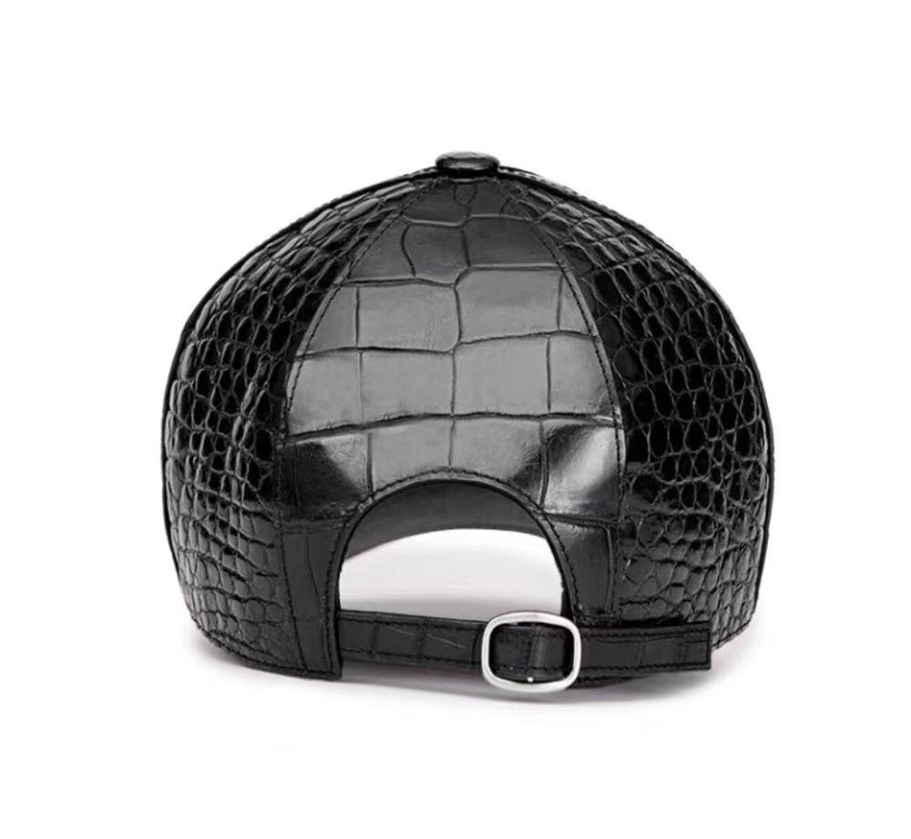 Rossie Viren Crocodile Belly Leather Strap back Baseball Cap