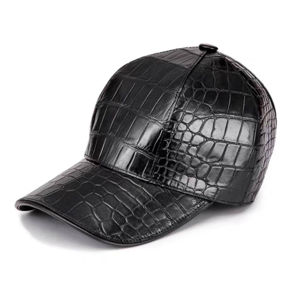 Rossie Viren Crocodile Belly Leather Strap back Baseball Cap