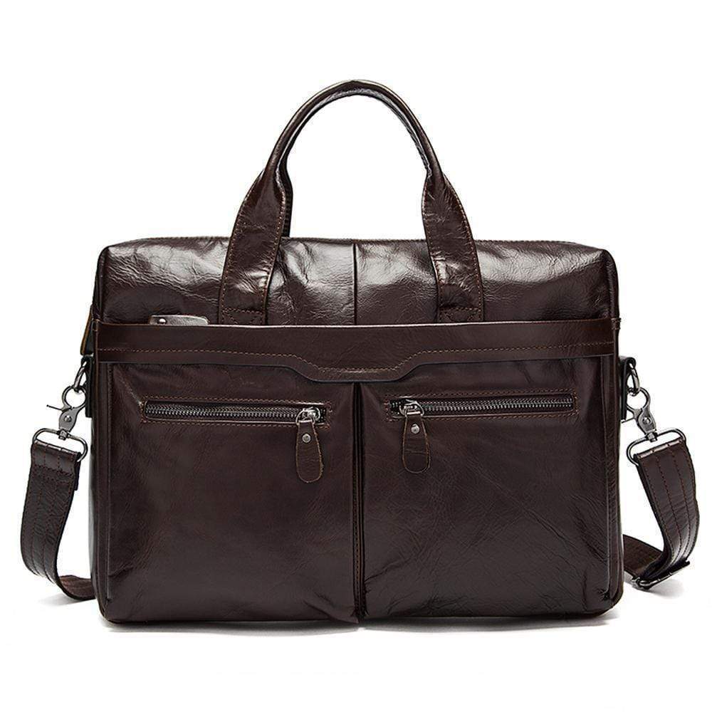 Rossie Viren Borsa Porta Laptop Espandibile in Pelle da Uomo