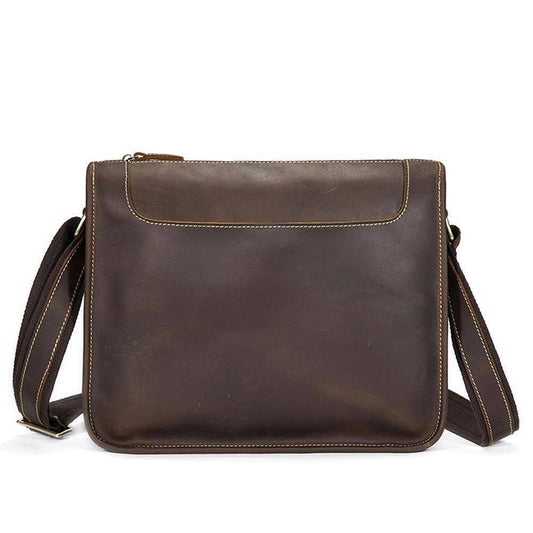 Rossie Viren  Men's Vintage  Leather Satchel Messenger Crossbody Bag