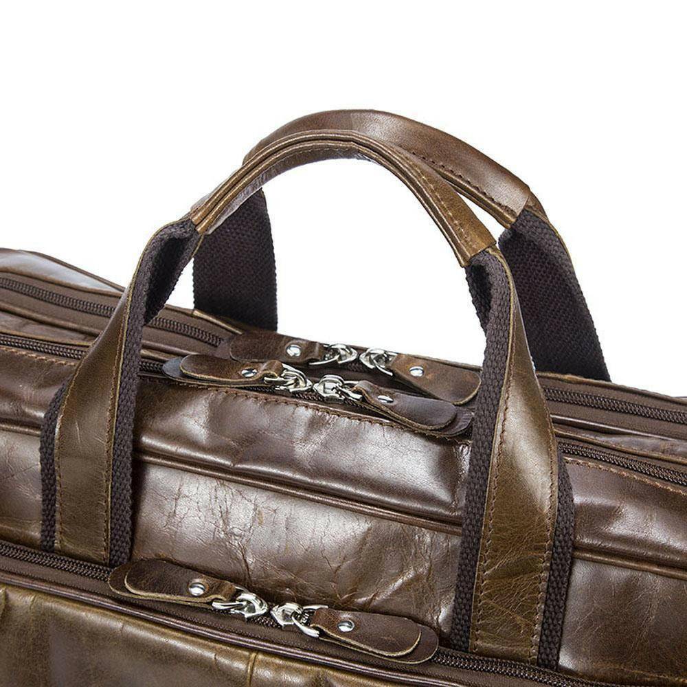 Rossie Viren Vegetable Brown Large Double Zip Briefcase