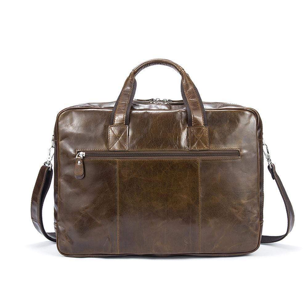 Rossie Viren Vegetable Brown Large Double Zip Briefcase