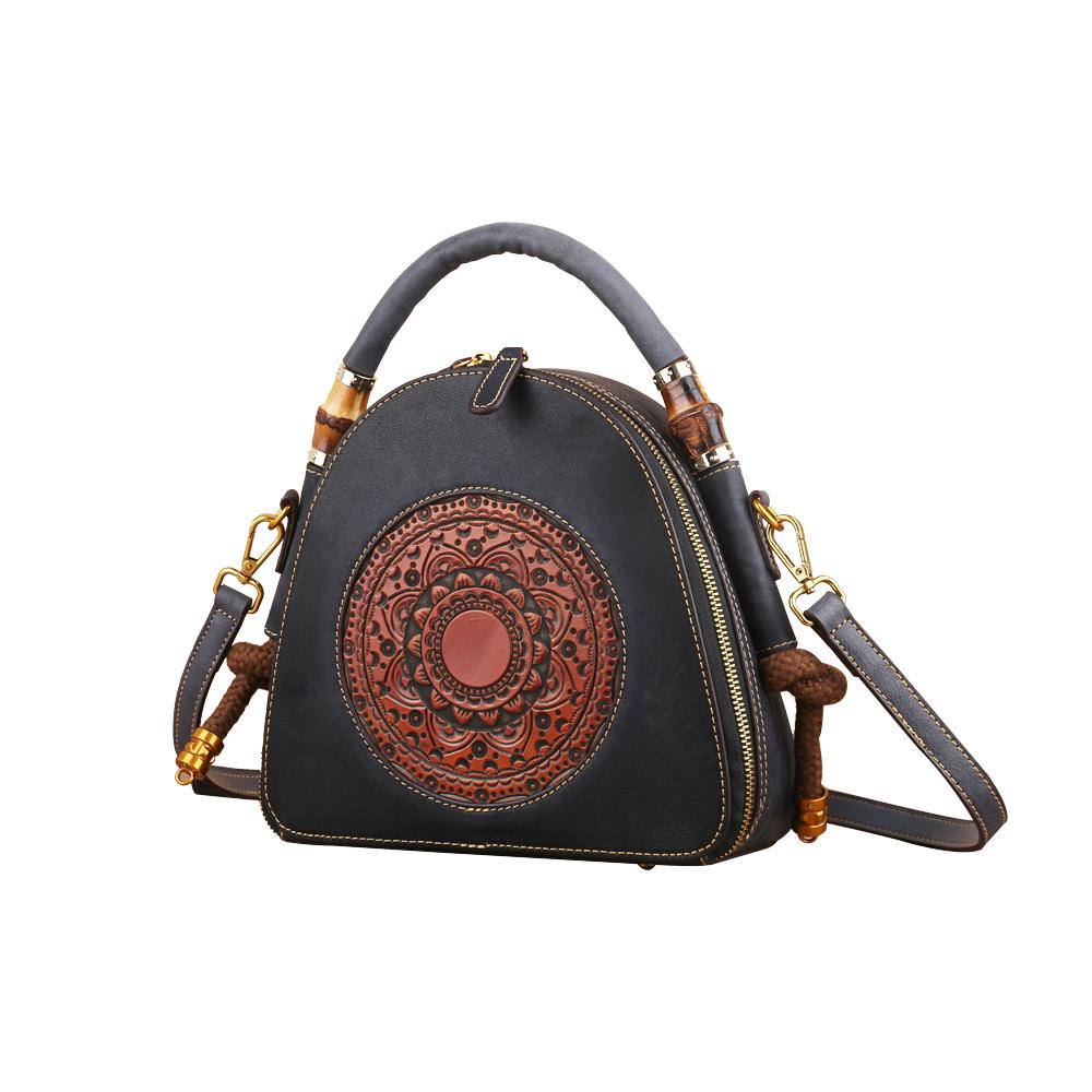 Rossie Viren Women's  Womens Vintage Leather Top Handle Cross Body Messenger Bags