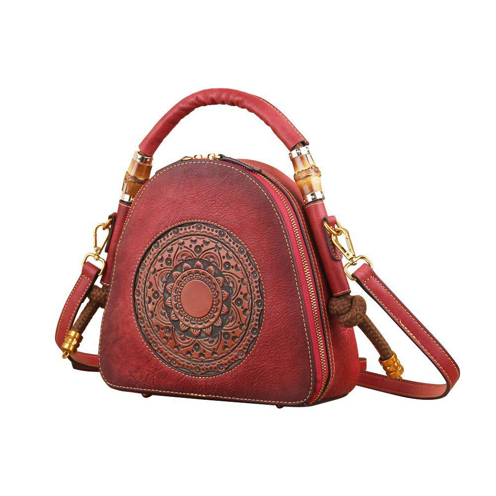 Rossie Viren Women's  Womens Vintage Leather Top Handle Cross Body Messenger Bags