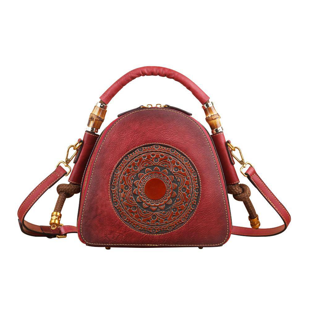 Rossie Viren Women's  Womens Vintage Leather Top Handle Cross Body Messenger Bags
