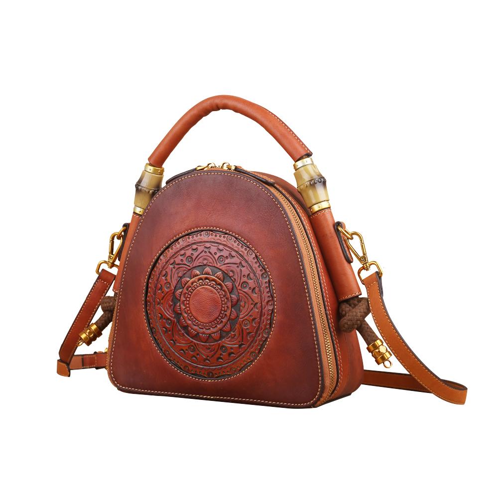 Rossie Viren Women's  Womens Vintage Leather Top Handle Cross Body Messenger Bags