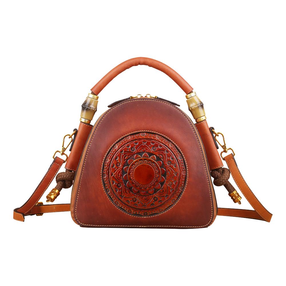 Rossie Viren Women's  Womens Vintage Leather Top Handle Cross Body Messenger Bags