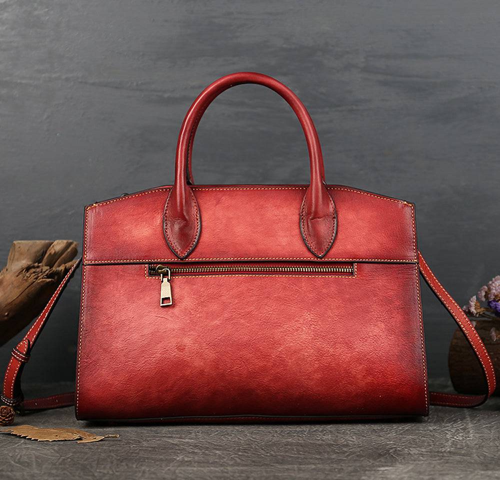 Rossie Viren Women's  Womens Vintage Leather Top Handle Satchel Bags