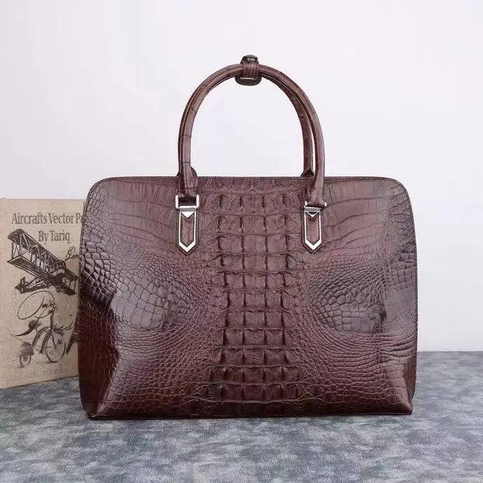 Borsa a conchiglia in pelle di coccodrillo, borsa a mano Shell Pack Alma