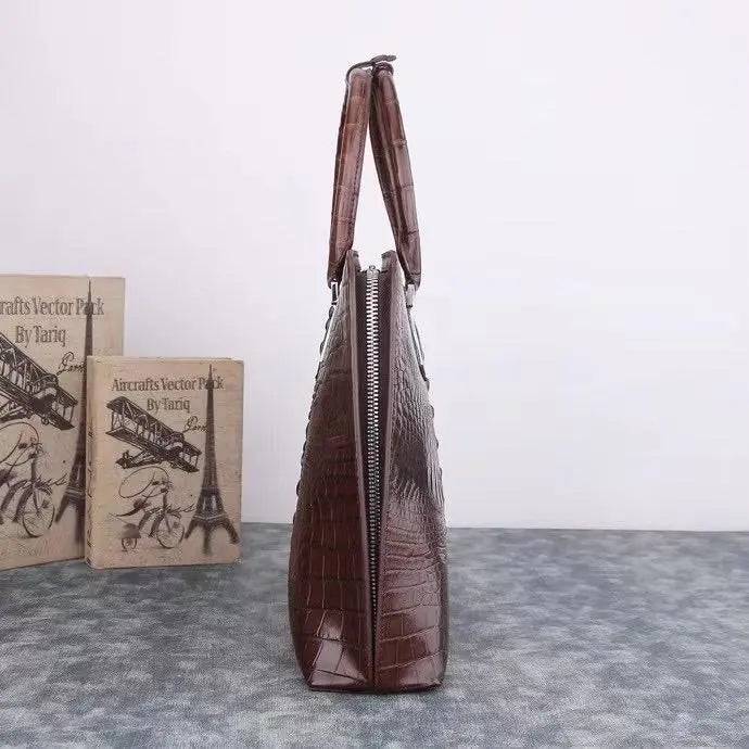 Borsa Shell in pelle di coccodrillo, borsa a mano Shell Pack Alma