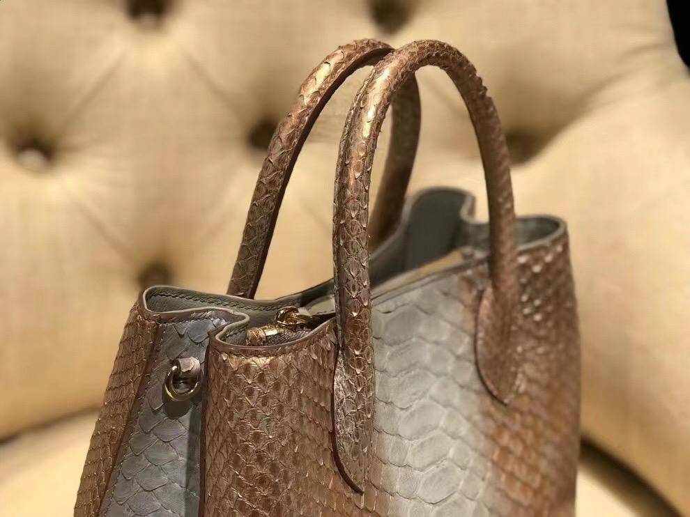 Small Python Leather Tote Shoulder Cross Body Bags For Women Gold