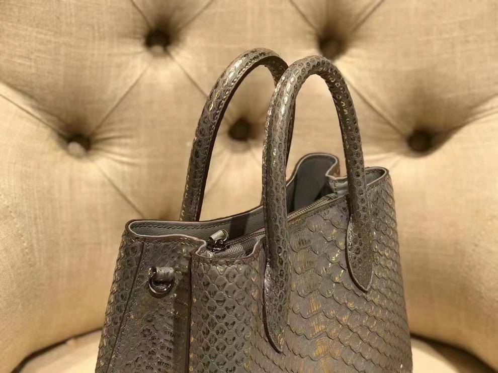 Small Python Leather Tote Shoulder Cross Body Bags For Women Silver