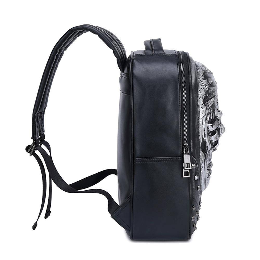 3D Studded Skull Backpack With Rose Laptop Computer Bags