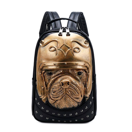 Studed 3D Backpack Unisex Creative Dog Modeling Fashion  Pattern Trendy Travel Handbag Small