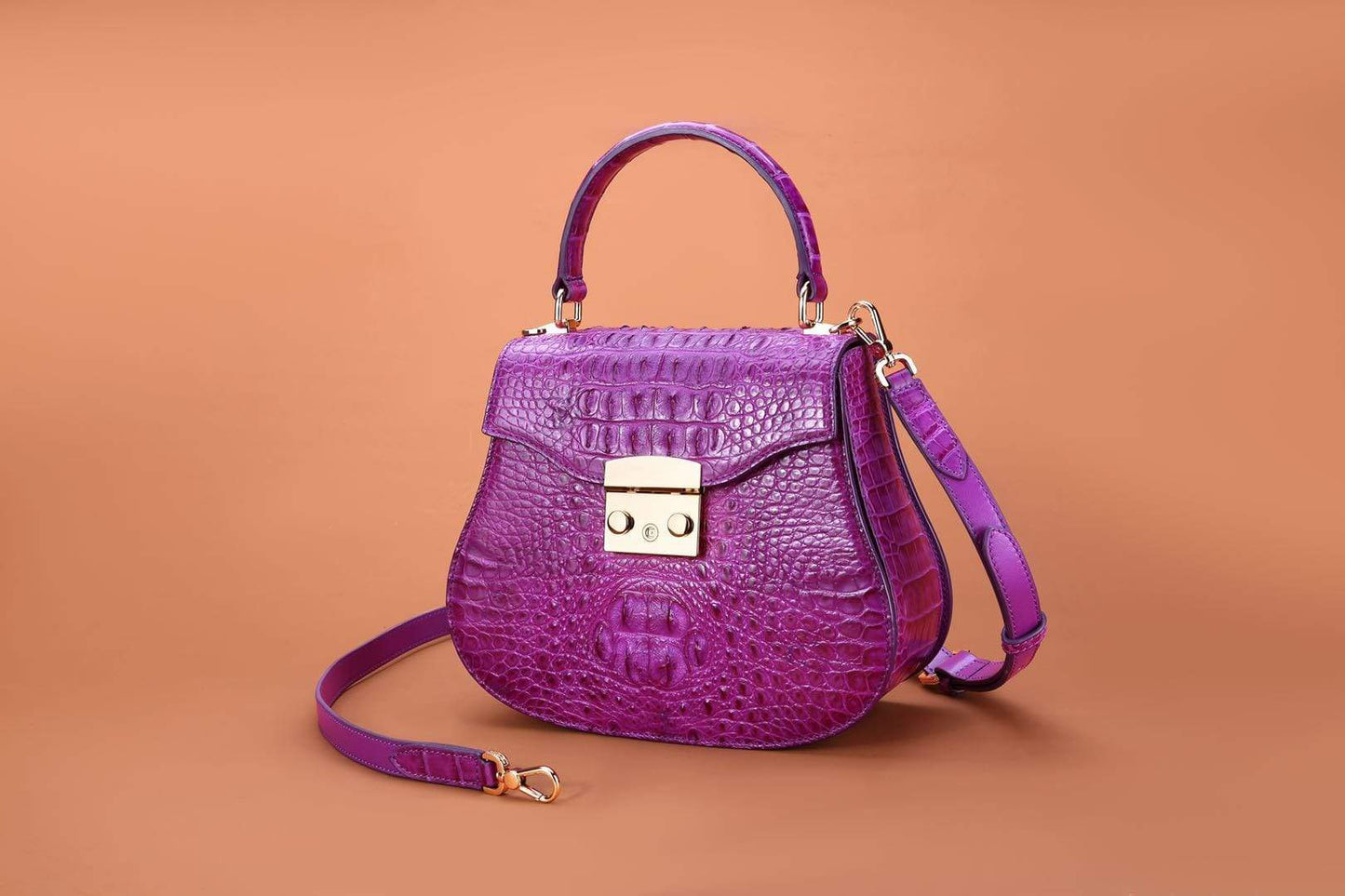 Top Handle Mini Crocodile Leather